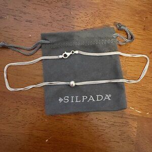 Vintage Silpada Sterling Silver THOREAU 3 Strand Snake 925 Necklace 16" N0914
